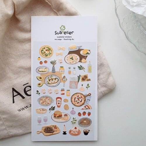 Italy food trip scrapbooking stationery stickers pizza spaghetti beaf cute die cut album decorative sticker