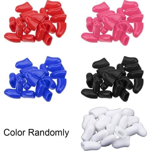Random Color Pet Nail Caps 20Pcs/bag Cover + Glue And Applicator Silicone Anti-scratch Paw Nail Cover