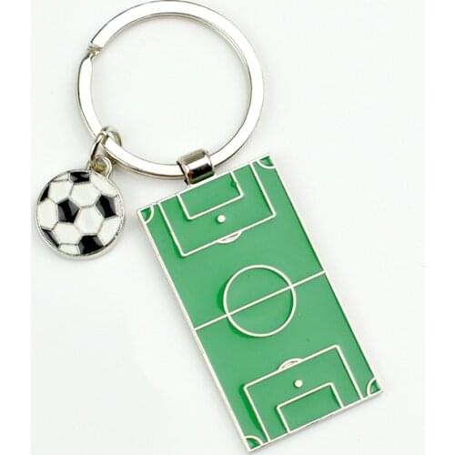 Men Football Field Soccer Key Chain Holder Playground Sports Souvenir Keyring Ornament Keychains Jewelry Football Fans Club Gift