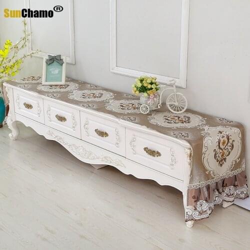 New Home Fabric TV Cabinet Dust Cover Cover Towel Modern Minimalist Waterproof Sunscreen Beautiful TV Cabinet Cover