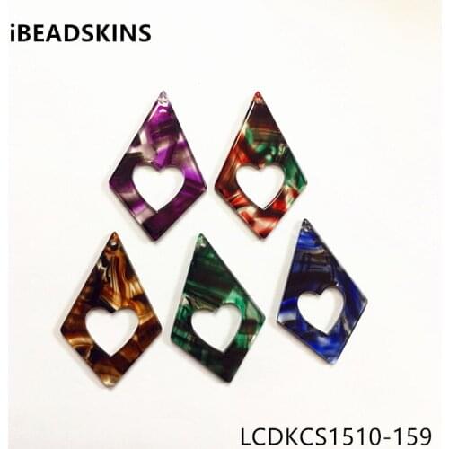 New arrival! 45X29mm 50pcs/lot acetic acid imitate marble stripe triangle-shape charms for earring/Jewelry DIY(As shown)