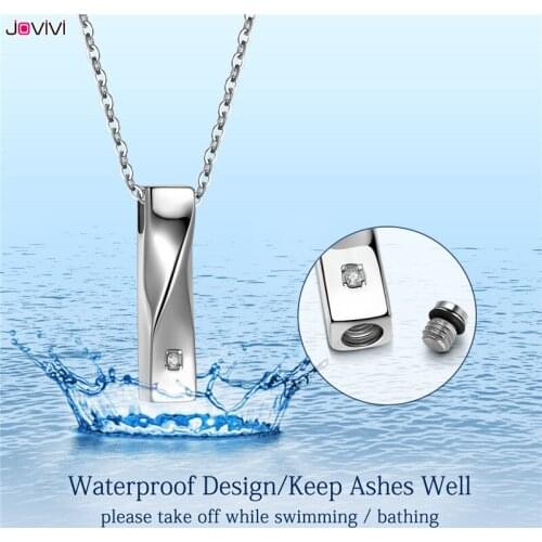 Jovivi Urn Necklace Pendant for Ashes Stainless Steel Keepsake Openable Irregular Pendant Memorial Necklaces Cremation Jewelry