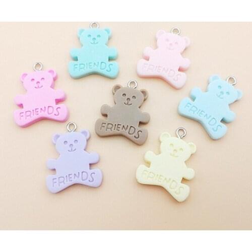 10pcs/lot Flatback resin gummy bear charms Jewelry necklace pendant for earrings diy Keychain parts