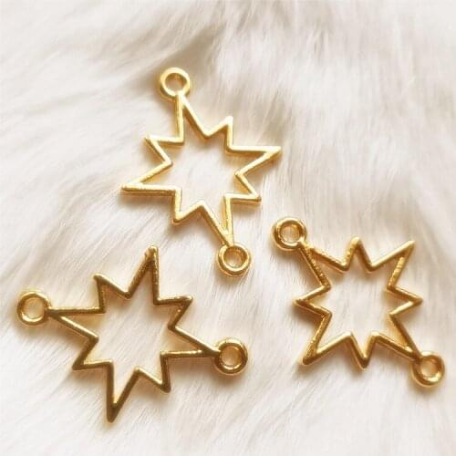 Hollow Shining Star Charm Outline Star Pendant Add a Charm UV Resin Craft Supplies Kawaii Pendants Jewelry Making Open Bezel