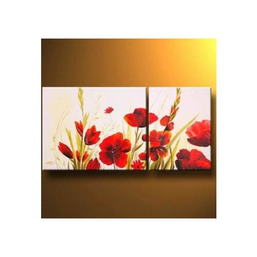 Hand Painted Oil Painting Poppies And Other Flowers-Modern Oil Painting On Canvas Art Wall Decor-Floral Oil Painting Wall Art