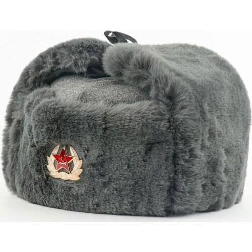 Hat Russian Army Hats Earflap For Men Pilot Police Polyester Hat 2021 Winter Men Snow Skiing Cap With Earmuffs 55-60 Cm Hats