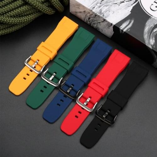 Silicone Watch Band 24mm for Casio PRG-600YB PRG-650 PRW-6600 Male Canvas Bracelet Mens Watches Strap Wristband