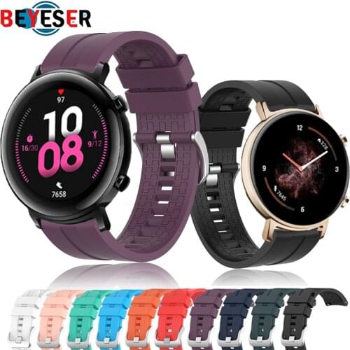 20mm For Huawei GT 2 42mm Silicone Watchband bracelet For Honor magic 2 42mm smart watch Bands Sport Wrist Strap Accessories