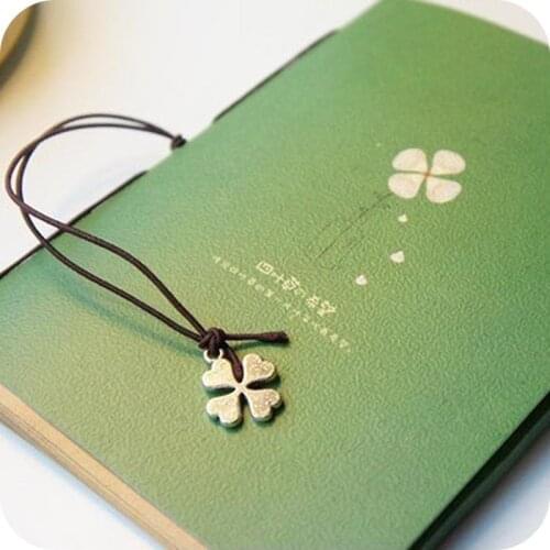 Lucky Clover Kraft paper Rope binding Note book Blank Horizontal Note Memo Pad Student Message Pasted Notepad