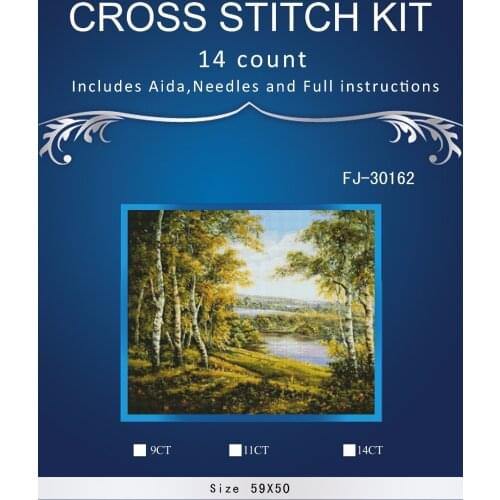 Top Quality Lovely Hot Sell Counted Cross Stitch Kit Old World Holiday Ornaments Similar DMC fj-30162 green scenery