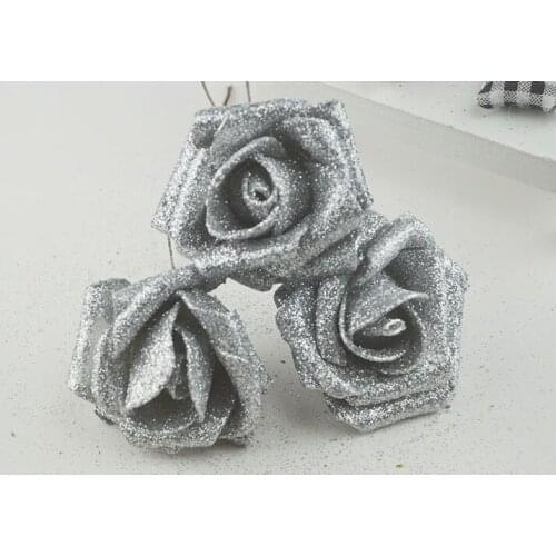 02 Home &wedding decoration Large imitation gold powder rose pink powder, PE foam flower bouquet DIY doll bouquet material