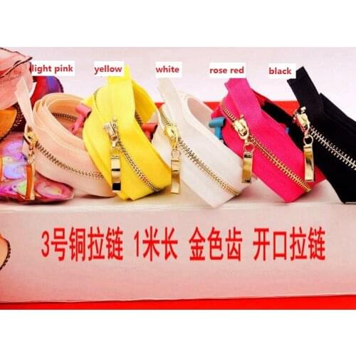 100pcs 5# metal zippers 63cm 48cm kids women skirt dress clothing light golden teeth individuality custom zip