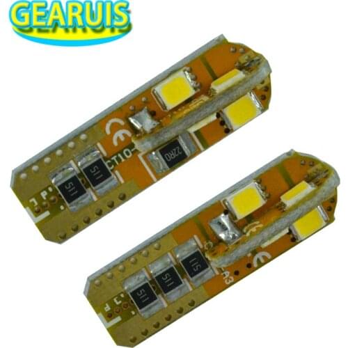 100pcs Car Styling T10 Led 8 smd 2835 0.15A no error Flood PCB 5W Car Interior Bulb Car Side Wedge Light White Lamp Bulb 12V