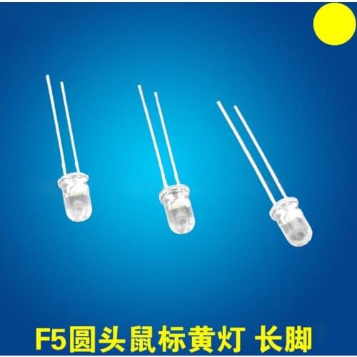 1000pcs/lot 5mm LED Yellow super bright 14mil 10000-12000mcd mouse water clear round F5 LED light emitting diode lamp beads