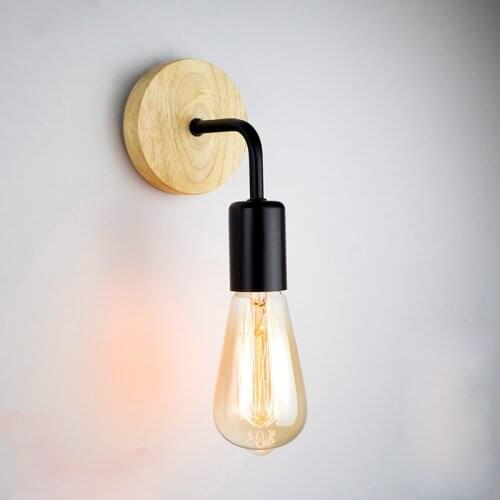 2Pcs/Set Retro Industrial Style Wood Wall Lamp Living Room Bedside Bedroom Cafe Decoration Lighting Wall Lamp (Without Bulb)