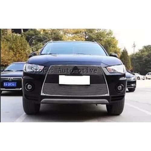 2011-2012 For Mitsubishi Outlander Quality Stainless steel Car front bumper Mesh Grille Around Trim Racing Grills