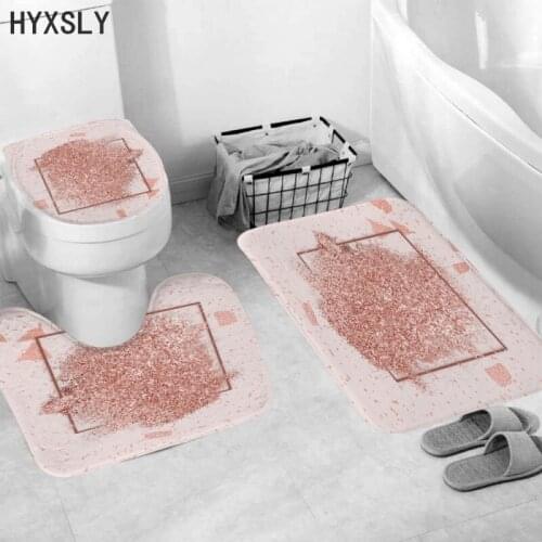 3Pcs/set Bathroom Mat Anti-Slip Kitchen Entrance Floor Carpet Toliet Rug Seat Lid Cover Washable Printing Style Drop Shipping