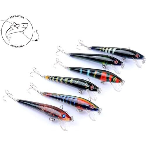 6Pcs/Lot 9cm/8.3g 3D Painting Lifelike Minnow Fishing Lure Wobbler Crankbait Artificial Hard Baits With 6# Hook For Sea Fishing