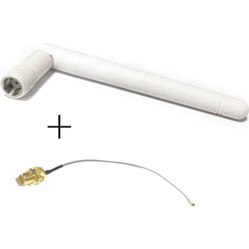 Wifi Antenna 2.4Ghz 3dbi Gain RP-SMA Male Omni + RP-SMA Female to U.FL/IPX Connector Cable 15cm