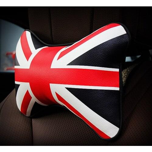 Car headrest pillow for neck British Jack car headrest four General for Mini Cooper Countryman F56 F55 R61 R60 F54 Car styling