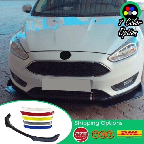 For Ford Focus 2008-2018 Car Front Bumper Lip 3 pcs Black Splitter Diffuser Lip Body Kit Spoiler Bumpers
