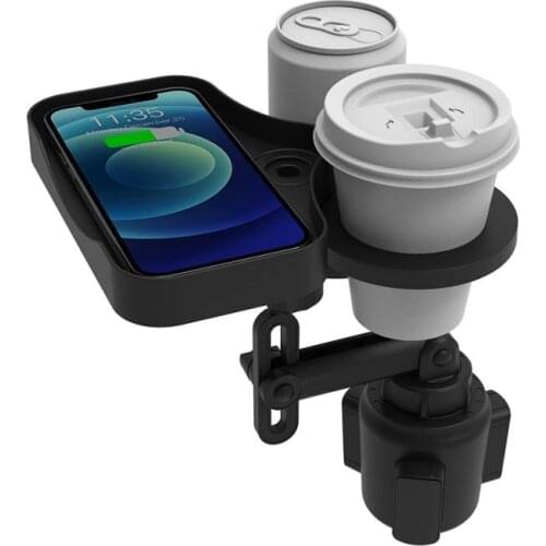 Car Cup Holder Expander Adapter Slip-proof Car Truck Drink Cup Holders With Wireless Charging Board Container
