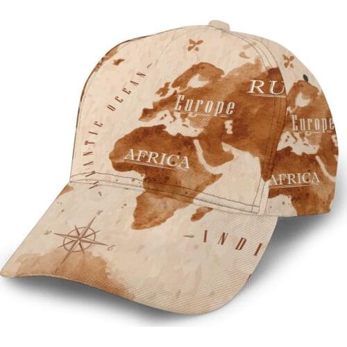 CINESSD World Map Map Retro Outdoor Sport Caps Baseball Hat Men Women Visor Cap Baseball Cap Street Hip Hop Caps