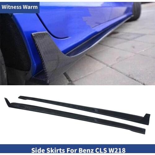 Carbon Fiber Side Skirts Aprons For Mercedes Benz CLS Class W218 CLS550 CLS400 2012-2019 Car Styling FRP Bumper Guard