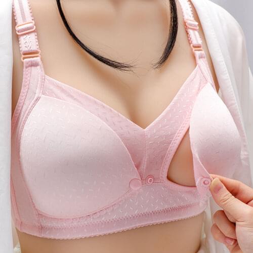 Nursing Maternity Bra Cotton Breastfeeding Bra Clothing for Pregnant Women Pregnancy Breast Sleep Underwear Open Cup Feeding Bra
