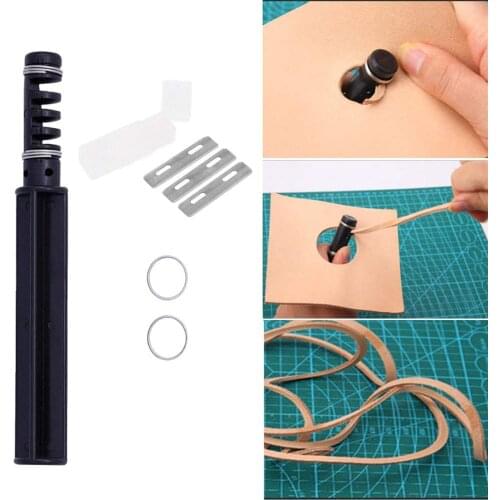 Faux Leather Cord Rope Rotary Cutting Wire Cutter Leather Strip Strap Leathercraft Tool Craft Maker Strip Cutter with 3 Blade