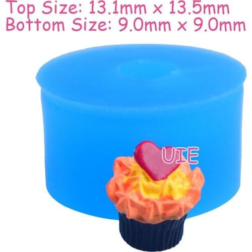 GYL450U 13.1mm x 13.5mm Muffin Cupcake Silicone Mold Fondant Cake Decoration Candy Resin Clay Earrings Necklace Craft Soap Candl
