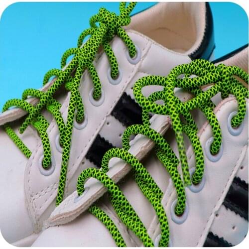 Weiou Vogue Shoe Accessories 3MM Nice Polyester Shoelaces Green Yellow Promotion Gift Youth Ropes For Young Guys Street Walking