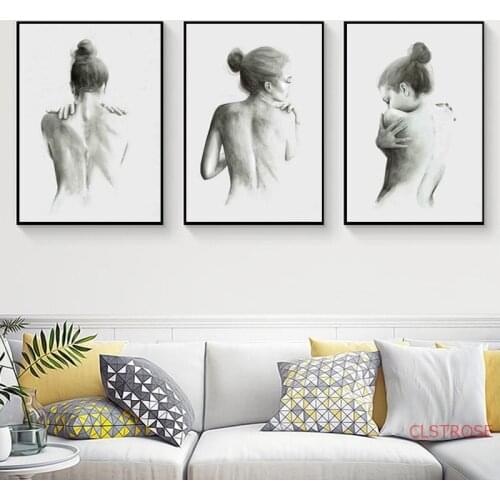 Sex Naked Woman Art Nordic Posters And Prints Black White Canvas Painting Modern Home Decoration Bedroom Wall Pictues No Frame