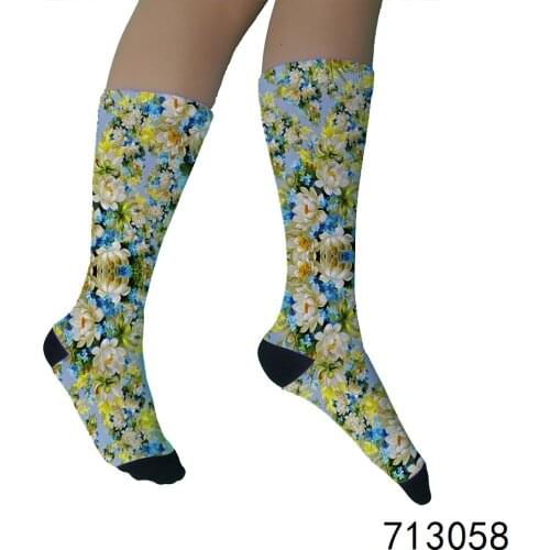 Custom Gifts Polyester Digital 360 Crew Socks with Print DIY Personalize