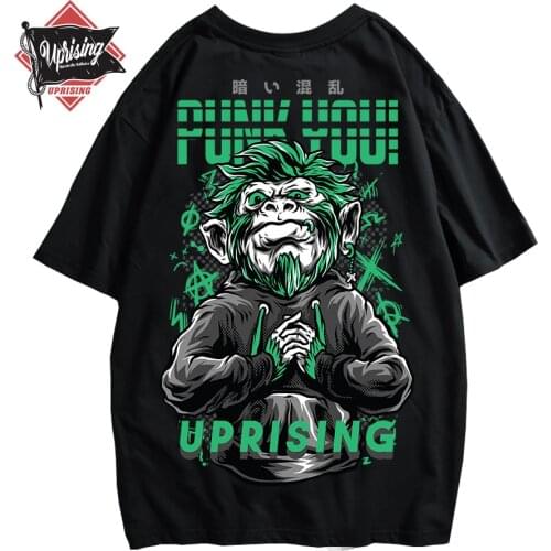 Short T SHIRT Hip-hop personality revolts against monkey short-sleeved T-shirt street Japanese European and American trends