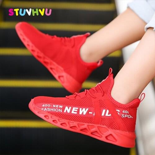 Autumn New Childrens Shoes Breathable Mesh Flying Woven Boys Sports Shoe Student Running Sneakers Casual Girls Shoes for Kids