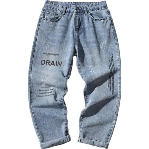 Summer Men Baggy Oversized Jeans Casual Pants Denim 2020 Mens Hip Hop Harem Pants Vintage Casual Women Denim Pants Straight Pant
