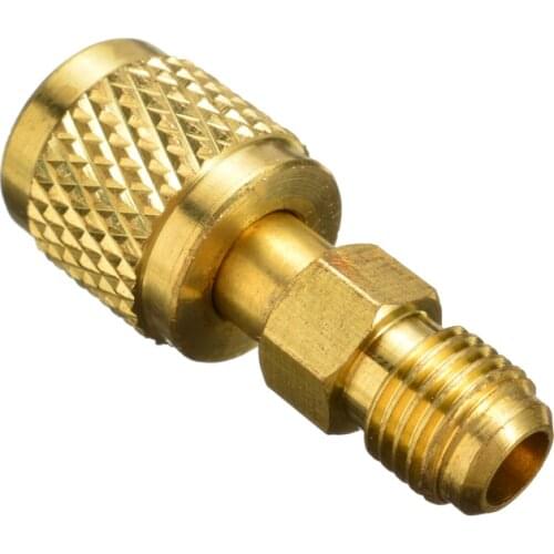 Mini R410A Brass Refrigerant Adapter 1/4" Male SAE x 5/16" Female SAE Adapter for R410a Mini Split System Air Conditioners