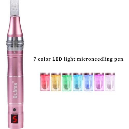 Micro Needle Pen 7 Colors Lights LED Wireless Microneedle Derma Pen Professional Microneedling Derma Pen Face Care Device