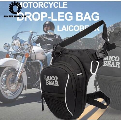 Motorcycle Drop Leg Bag Hip Waist Pouch Waterproof Outdoor Casual Pack Riding Bicycle Black Bags Dual Sport Black