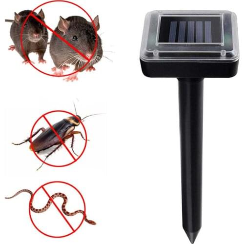 New Solar Powered Ultrasonic Sonic Mouse Mole Pest Rodent Repeller Repellent Control for Garden Yard J2Y