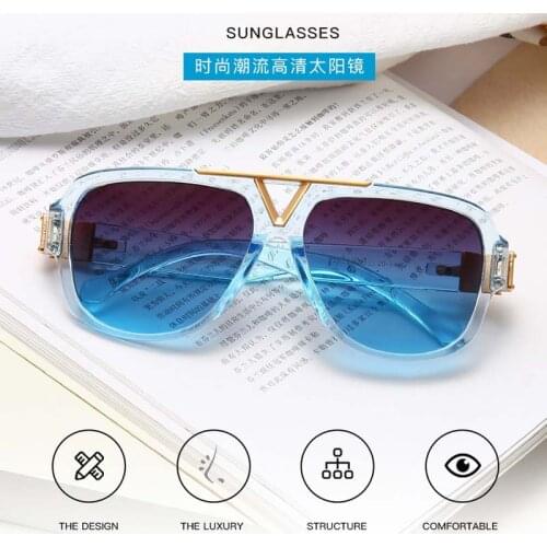 2021 new men and women same sunglasses oval frame transparent frame sunglasses