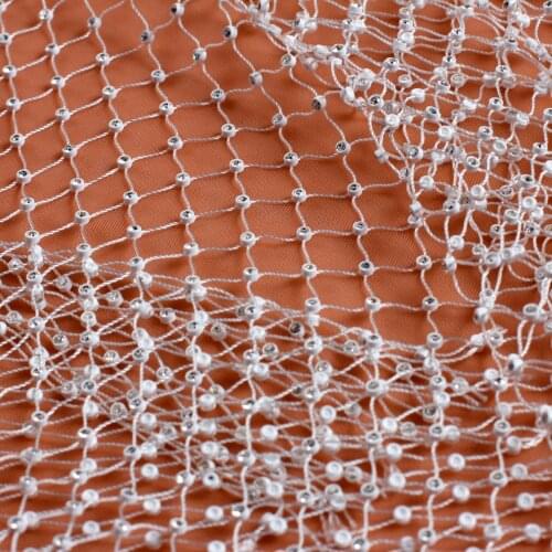 New Off white crystal on net Extensible lace triming for dress clothes accessories 2yards