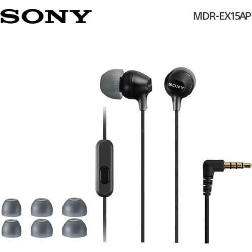 Original MDR-EX15AP 3.5mm Wired Earbud Subwoofer Stereo Earphones Hands-free With Mic For xiaomi huawei sony samsung phone