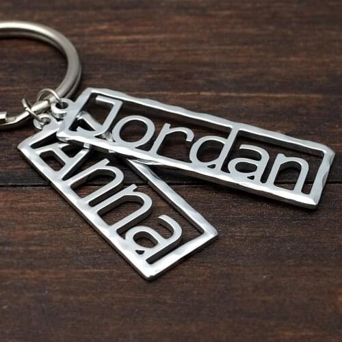 Personalized Name Keychain,Custom Name Bar Keychain,Handmade Name Keyring,Couples Gift,Gift for Him