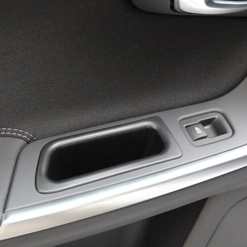 Car Door Glove Armrest Storage Box Door Handle Tray For VOLVO S60 S60L V60 2009-2016 Accessories Car Styling With Logo Mat