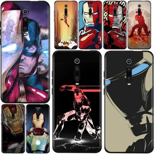 Iron Man Mecha Marvel Shockproof Cover For Xiaomi Redmi K40 K30i K30T K30S K30 K20 10X Ultra Pro Soft TPU Black Phone Case