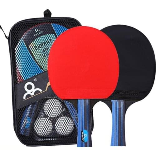 1 Pair Table tennis Ping pong paddle Poplar Wood racket training rackets with balls Short Long Handle Table Tennis