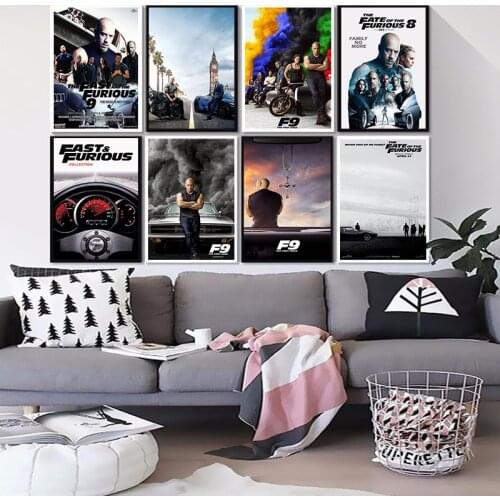 Fast & Furious Classic Movie Series Nordic Posters And Prints Wall Art Canvas Painting Wall Pictures For Living Room Decor