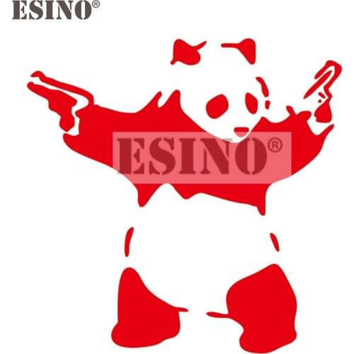 Car Styling Panda Shooting PVC 3D Carving Creative Auto Decal Cartoon Car Sticker Bumper Body Decal Creative Pattern Vinyl